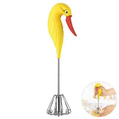 China JinHaiYue New Design Sustainable Swan Shape Hand Push Egg Beater Mixer Agitator for sale