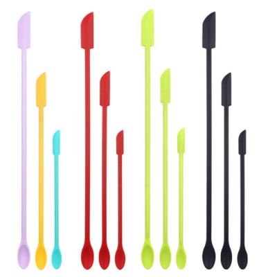 China Lovely Mini Small Thin Silicone Jar Disposable Makeup Kitchen Bottle Spatula Popular Selling Set From JHY Amazon for sale