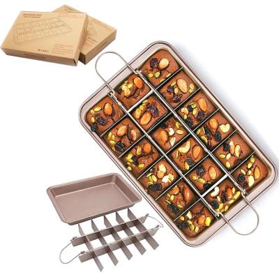 China Pretty Hot-selling JHY Amazone Disposable Brownie Baking Pan Nonstick High Carbon Steel with Dividers for sale