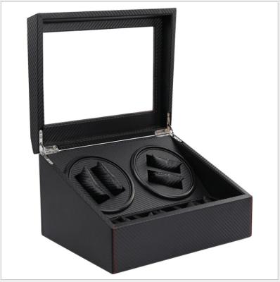 China Motor 2 Watch Box Winder 4 Slots Motor 6 Jewery / Carbon Fiber Watch Storage Turning Electronic Watch Winder Box for sale