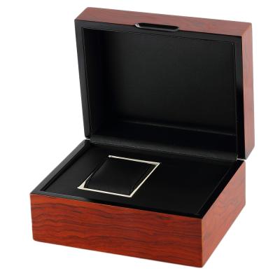 China High Glossy Surface Boarder Classic Simple Black Mahogany Sticker Professional Glossy Wooden Box For Watch for sale