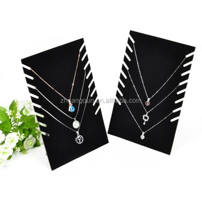 China In Stock Black Necklace Jewelry 28L*19W cm Velvet Cardboard Display for sale