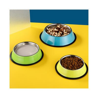 China Non-automatic Stainless Steel Promotion Customization Durable Pet Bowl Anti Slip Stainless Steel Dog Bowl for sale