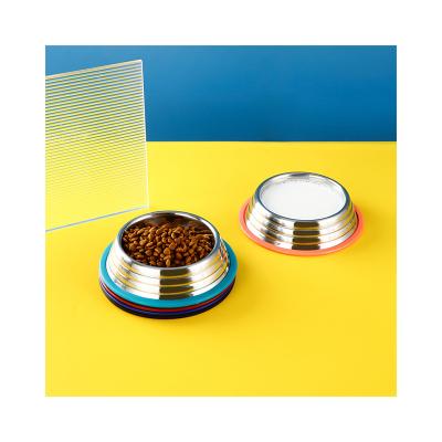 China China Manufacturer Wholesale Stainless Steel Non-automatic Pet Puppy Cat Food Or Water Dog Bowl for sale