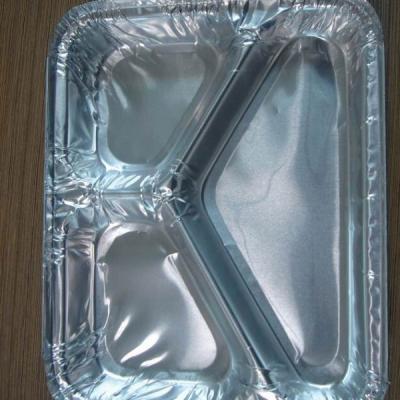 China Food Three Compartment Aluminum Foil Food Container for sale