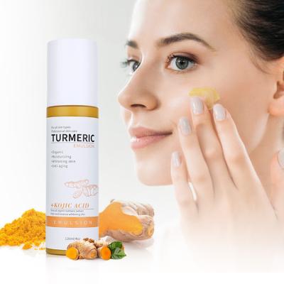 China Moisturizer Private Label Facial Care Whitening Natural Turmeric Face Lotion Anti Acne Anti Aging Organic Kojic Acid Turmeric Emulsion Turmeric Lotion for sale