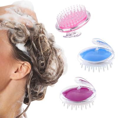 China Hot Selling Waterproof Manual Hair Brush Silicone Hair Scalp Massager Shampoo Brush For Hair Growth for sale