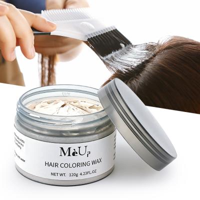 China Wholesale Organic Private Label Instant Natural Hair Pomades Gel Care Dye Temporary Silver Gray Temporary Cream Wax for sale