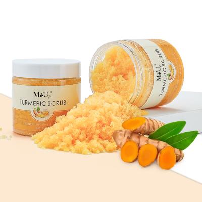 China Exfoliator Custom Private Label Skin Care Natural Turmeric Scrub Organic Exfoliating Lighting Sugar Face Body Ginger Turmeric Body Scrub for sale