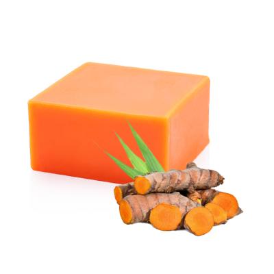 China Private Label Turmeric Organic Natural Handmade Soap Base Deep Cleansing Body Moisturizing Face Body Turmeric Herbal Soap for sale