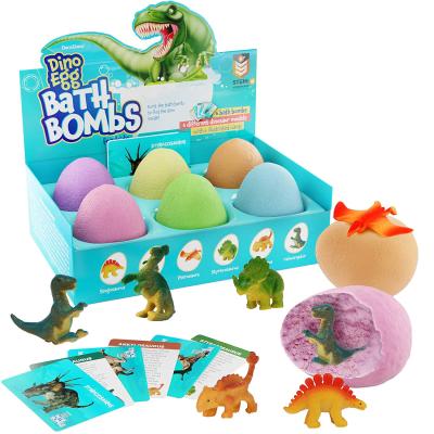 China Bubble Home Fizzy Fun Easter Spa Educational Dino Egg Kids Dinosaur Egg Bath Bombs With Toys Inside for sale