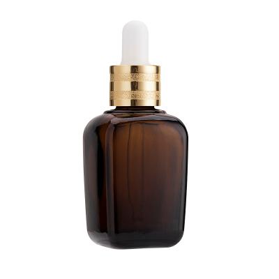 China Personal Care Wholesale 10ml 15ml 20ml 30ml 50ml Amber Square Essential Oil Glass Clear Bottle With Dropper Caps for sale