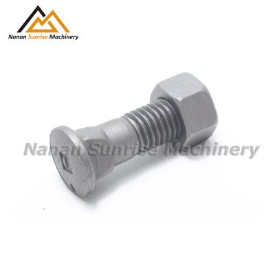 China 40Cr 40Cr Grade 12.9 Plow Bolts And Nuts Undercarriage Parts Blackening Plow Bolt With Nut For OEM Bolts Excavators Use for sale