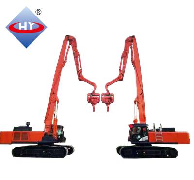 China Construction Material Shops 18m Long Pile Drive Boom With Hydraulic Breaker For 49ton Excavator for sale