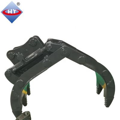 China Building Material Stores Construction Machinery Factory Price Mechanical Log Grapple For Excavators Using For 20 Ton Excavator for sale