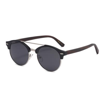 China Custom Luxury Wooden Sunglasses Logo Retro Wood Sun Glasses Fashion Sun Glasses Metal Wood Sunglasses for sale