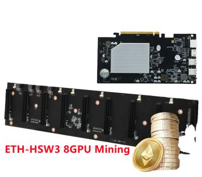 China Desktop 8 GPU HSW3 Motherboard 8 Slots Pcie X16 Motherboard 8GPU Come With CPU for sale