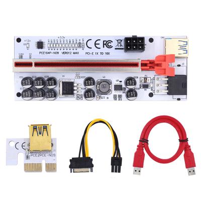 China 2022 Newest Riser Ver 012 MAX PCI E 1x 16x to Extender GPU Riser 13 LED Light PCI-E Ver012MAX 10 PCS for sale