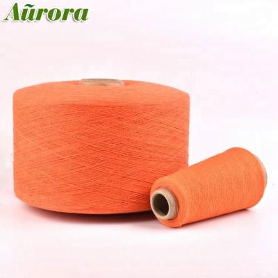 China Recycled NE8/1 Recycled Cotton Knitting Yarn For Gloves Orange Color NE6/1 for sale