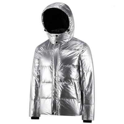 China Shiny Duck Down Windproof Softshell Bubble Padded Face Jacket Men Jacket Feather Stripper Outdoor Waterproof Custom Match Fashion Trend for sale