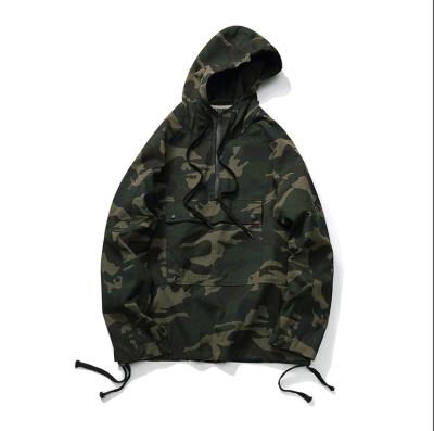 China Raincoat Plus Size Mens Streetwear Clothing Half Zipper Camouflage Hip Hop Pullover Anorak Military Jacket for sale