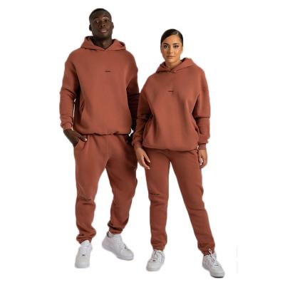 China 2022 Breathable Unisex Custom Oversized Cozy Joggers Sets Couples Cotton Fleece Hoodie Tracksuit Sweatsuit for sale