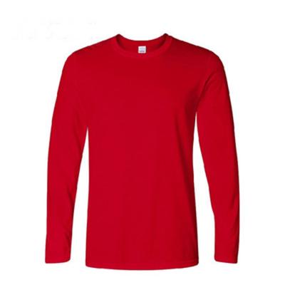 China Breathable High Quality Long Sleeve Pure Cotton Round Collar Customized Logo Plain Blank T-Shirt for sale