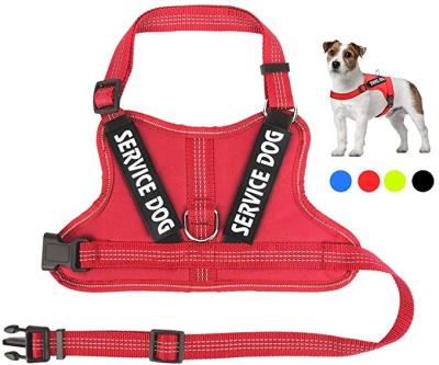 China Padded No Traction Vest Mesh Service Dog Harness With Reflective Soft Breathable Removable Patches for sale