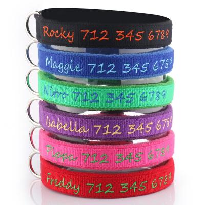 China Sustainable Eco Friendly Bamboo And Shear Padded Pet Collar Custom Embroidered Personalized Dog Collar for sale