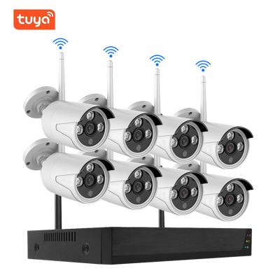 China NIGHT VISION Tuya H.265 NVR Wireless Kits Cameras 8CH 4CH NVR Kits HD 1080P AI human Detection Outdoor Indoor IP66 Waterproof Security Camera for sale