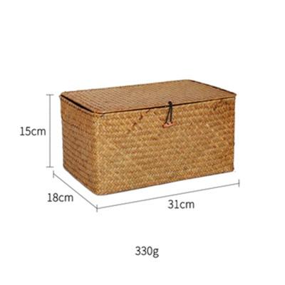 China Natural Factory Eco-Friendly Delivery Hand - Woven Beach Straw Bag Foldable Handmade Seagrass Storage Basket Wicker for sale