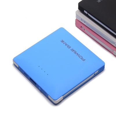 China Fast Charging Support Gift Promotion, Good Price, Built-in Micro USB Ultra-thin Mini Card Capacity 5000mah and Type C Output Cable Power Bank Case for sale