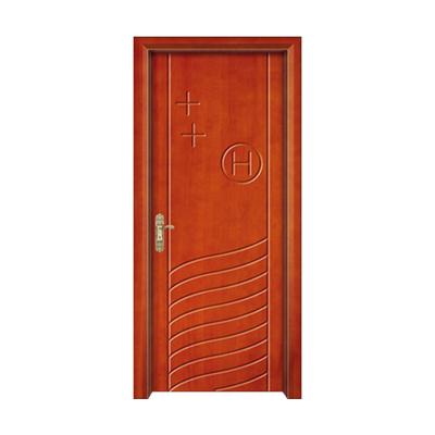 China PVC Interior Door Waterproof Modern Wooden Wood Veneer Interior Wood Door for sale