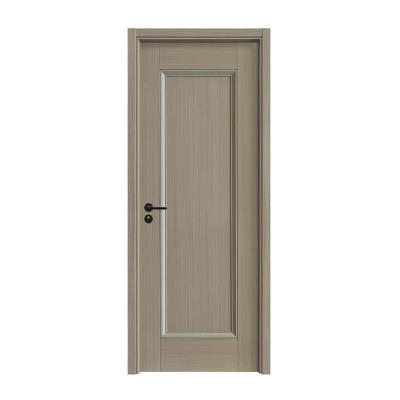 China Waterproof hotel entry wpc melamine pvc mdf prehung sound wooden room interior front door for sale