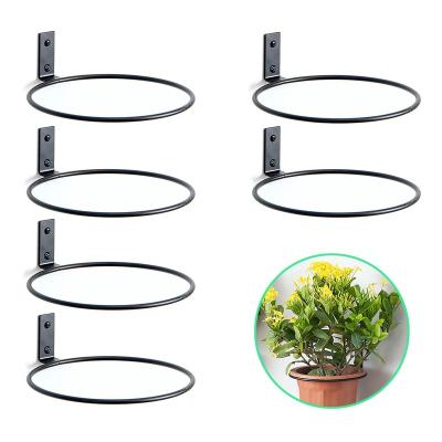 China Minimalist Wall Decoration Flower Pot Rack 6 Pieces Flower Stand Black Plant Stand Flower Racks for sale