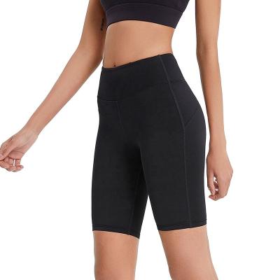 China Breathable Fitness Gaiters Shorts High Hip-Waist Yoga Gym Summer Seamless Tight Elastic Short-Pants Woman for sale