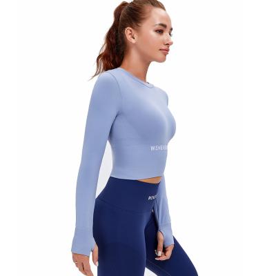 China Breathable Women Fitness Yoga Shirt Sports Gold Long Sleeve Yoga Shirt Gym Top Gym Shirt Hot Yoga Jumpsuit for sale