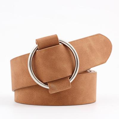 China Leather Women Leather Round Belt Buckle For Wild Belts Female Leisure Jeans Without Pin Metal Buckle for sale