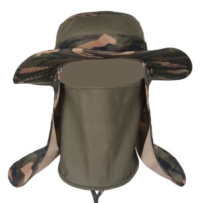 China High Quality Custom Made Character Logo Outdoor Recreational Polyester Men Sun Protection Bucket Hat With String for sale