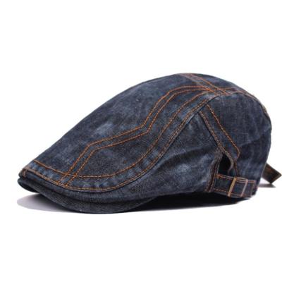 China Picture Jeans Beret Hat For Men Women Casual Unisex Denim Beret Hat Fit Sun Cabbie Gorras Flat Hat for sale