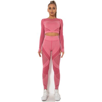 China New Fashion Stylish Women's Yoga Sets Breathable Fitness 2 Piece Women Yoga Suit OEM Gym Yoga Clothes for sale