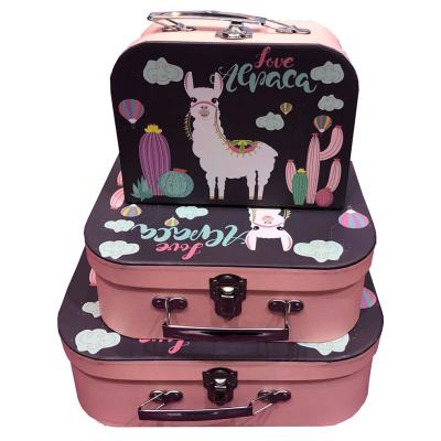 China Direct Selling Recyclable Custom Cardboard Logo Luxury Design Paper Rigid With Handle Toy Clothes Packaging Baby Gift Box Suitcase for sale