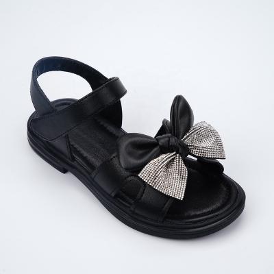 China New Deodorization Summer Kids Bowknot Style Rubber Soft Bottom Sandals Magic Band School Children Shoes Girls for sale