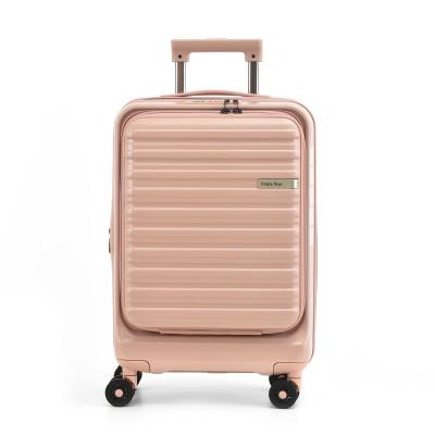 China PC OEM Front open trolley case High quality luggage set PC+ABS Hard Shell Suitcase BUSINESS Luggage For Travel for sale