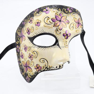 China Plastic Mask & Hot Halloween Amazon Seller Party Mask Hand Painted Masquerade Mask Ribbon Tie Mask High Quality Eco Plastic Lightweight Material Wholesale for sale