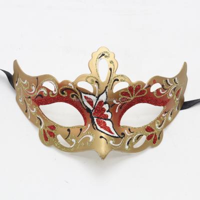 China Plastic Mask & Hot Halloween Amazon Seller Party Mask Hand Painted Masquerade Mask Ribbon Tie Mask High Quality Eco Plastic Lightweight Material Wholesale for sale