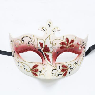 China Plastic Mask & Hot Halloween Amazon Seller Party Mask Hand Painted Masquerade Mask Ribbon Tie Mask High Quality Eco Plastic Lightweight Material Wholesale for sale