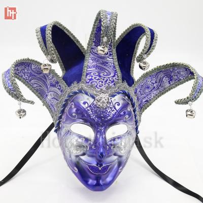 China Plastic Mask & Elestic A202206H Band Prankster Mask Hand Painted Plastic Venetian Ribbon Tie or Blue for sale