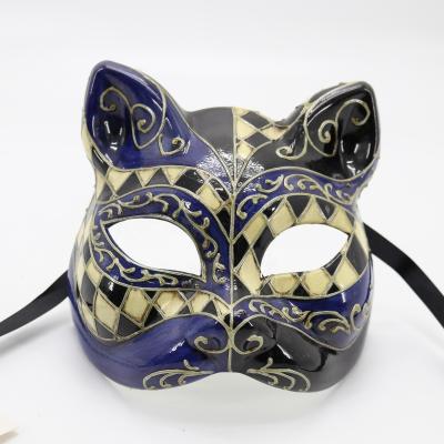 China A201298E Cat Party Mask Plastic Masquerade Party Plastic Venetian Mask for sale