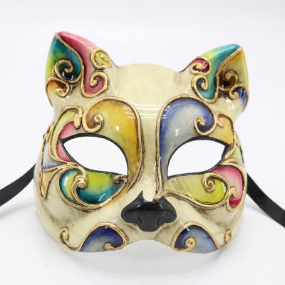 China A201297B Cat Party Mask Plastic Masquerade Plastic Venetian Mask for sale